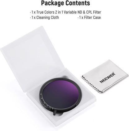Neewer NW SERIES S 82mm Variable ND & CPL Filter