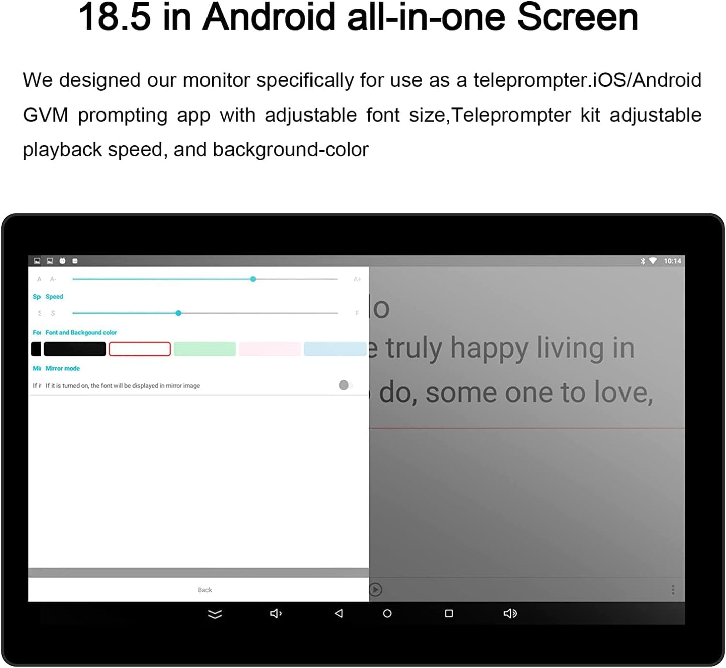 GVM Teleprompter Digital Camera 18.5" Android Kit