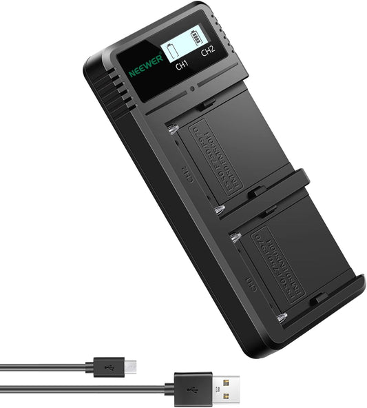Neewer 10100251 Dual USB Charger for Sony NP-F Batteries