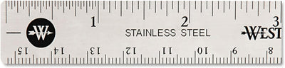 Westcott 10414 6-Inch Stainless Steel Ruler with Cork Base