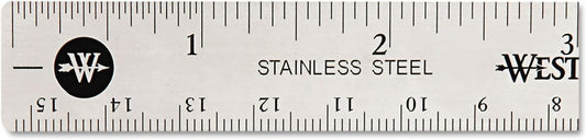 Westcott 10414 6-Inch Stainless Steel Ruler with Cork Base