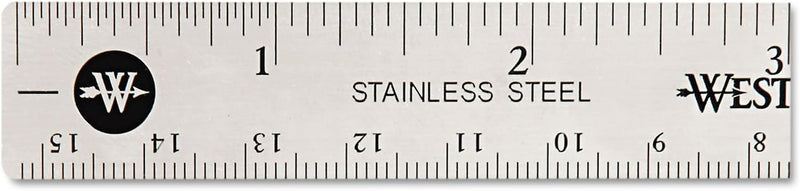 Westcott 10414 6-Inch Stainless Steel Ruler with Cork Base — main product image