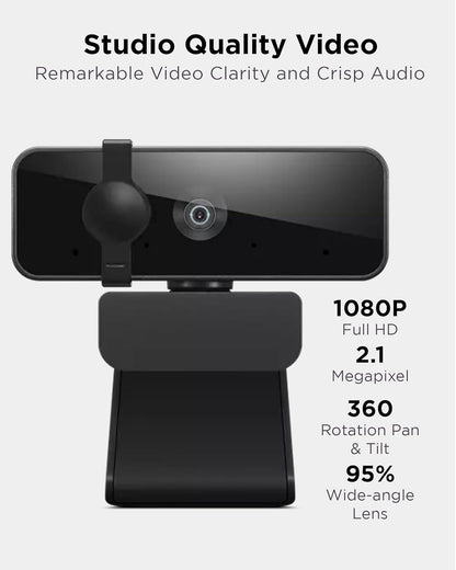 Lenovo 4XC1B34802 Essential Full HD 1080P Webcam, Dual Mic