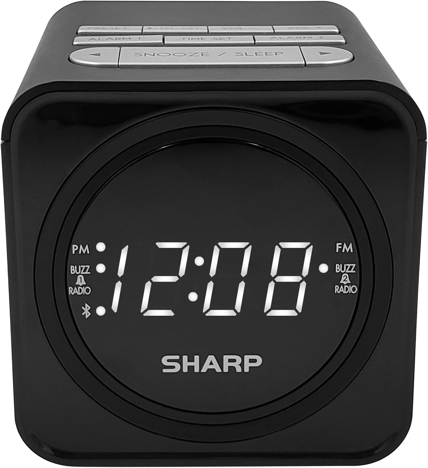 Sharp FM Clock Radio Bluetooth Speaker USB Charge
