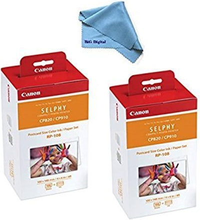 Canon 8568B001 SELPHY CP910 Ink/Paper Set RP-108 (2 Pack)