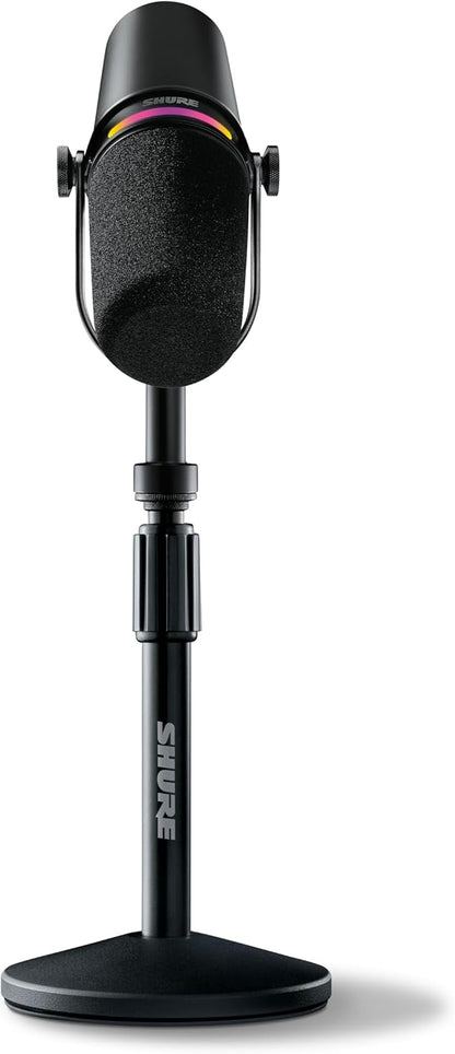 Shure MV7+-K-BNDL Podcast Microphone Bundle - USB/XLR, Stand, Black