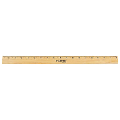Westcott 05018 Beveled Wooden Ruler 18-Inch