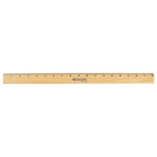 Westcott 05018 Beveled Wooden Ruler 18-Inch