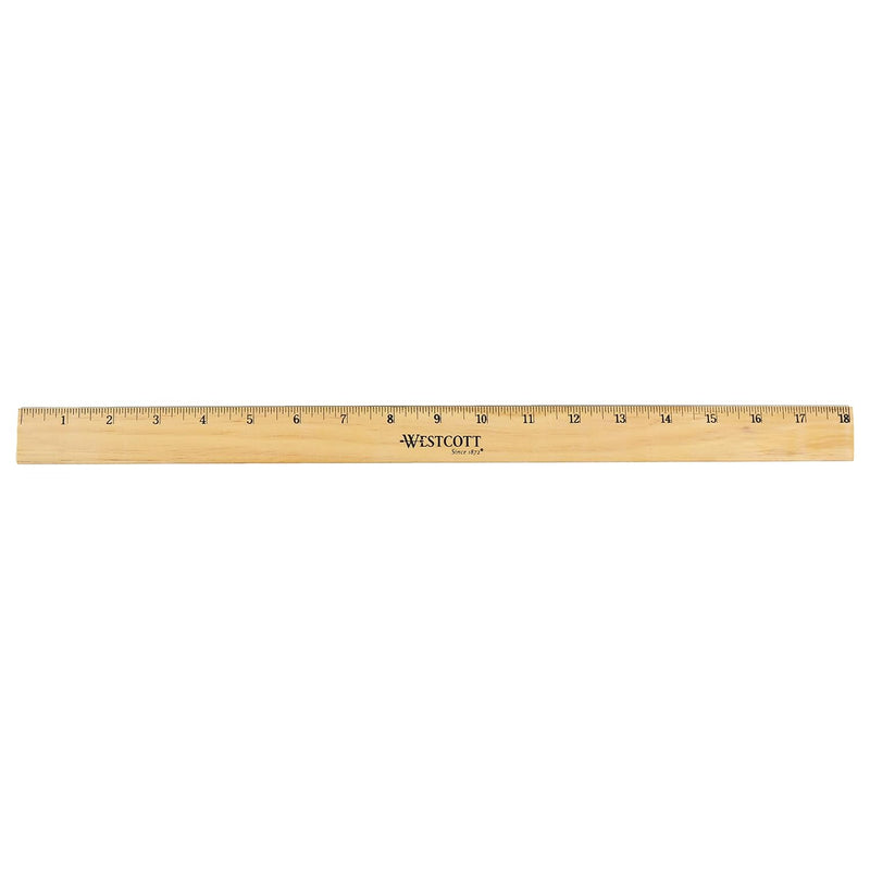 Westcott 05018 Beveled Wooden Ruler 18-Inch — main product image