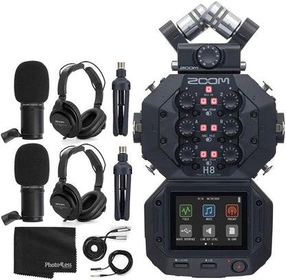 Zoom H8 K4 Handy Recorder Podcast Mic Bundle