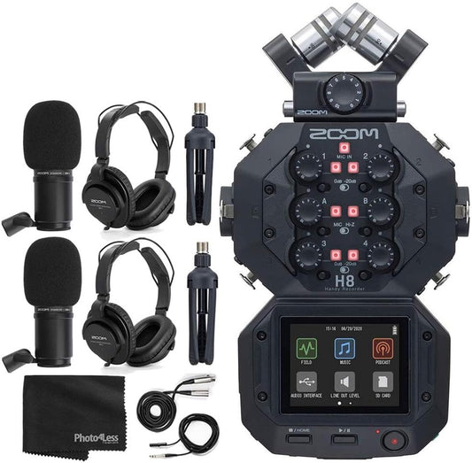 Zoom H8 K4 Handy Recorder Podcast Mic Bundle