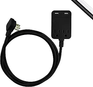 GE 37680 Pro Charging Extension Cord - 2 Outlets, 2 USB - Black