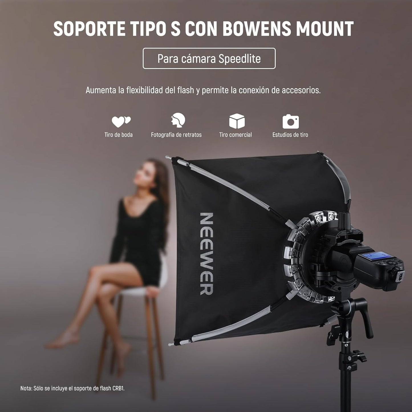 Neewer 10104839 CRB1 S-Type Speedlite Bracket Bowens Mount