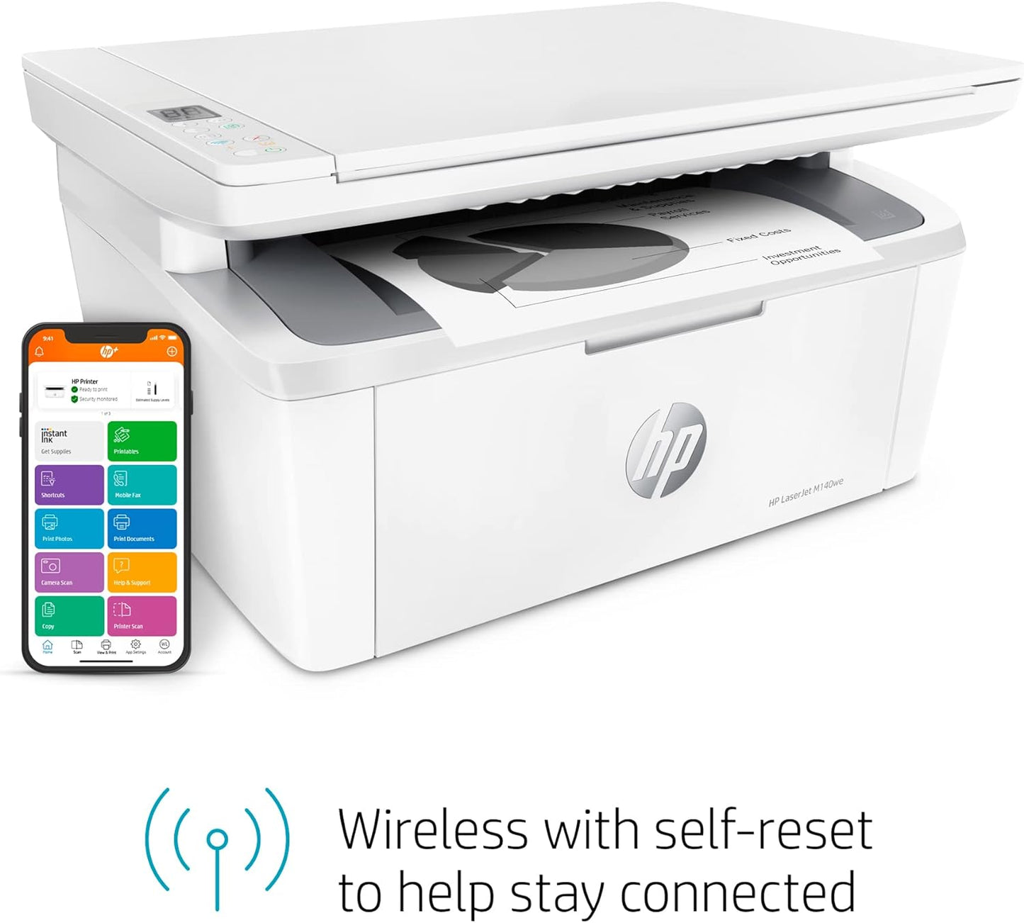 HP New Version HP+, M140we LaserJet MFP Wireless Printer
