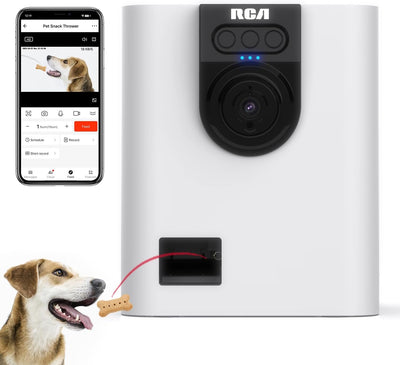 RCA PF147WH Smart Camera Treat Dispenser WiFi Pet