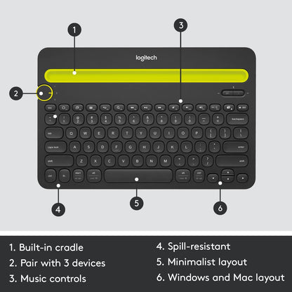 Logitech 920-006342 Bluetooth Multi-Device Keyboard K480