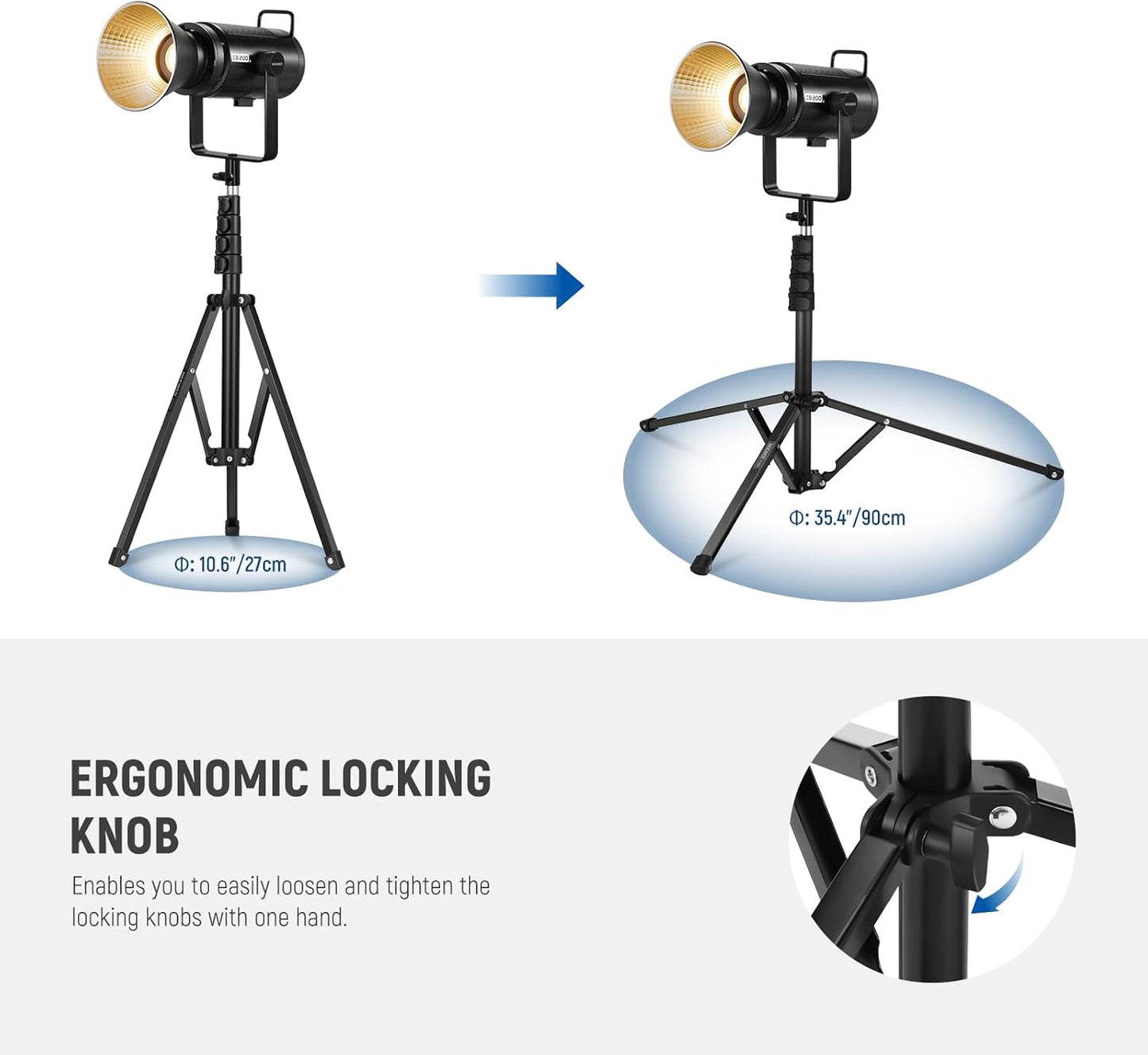 Neewer 10103814 Light Stand - 71"/180cm, Portable, Reversible