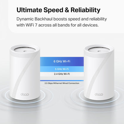 TP-Link Deco BE63 WiFi 7 Mesh System (3-Pack) BE10000