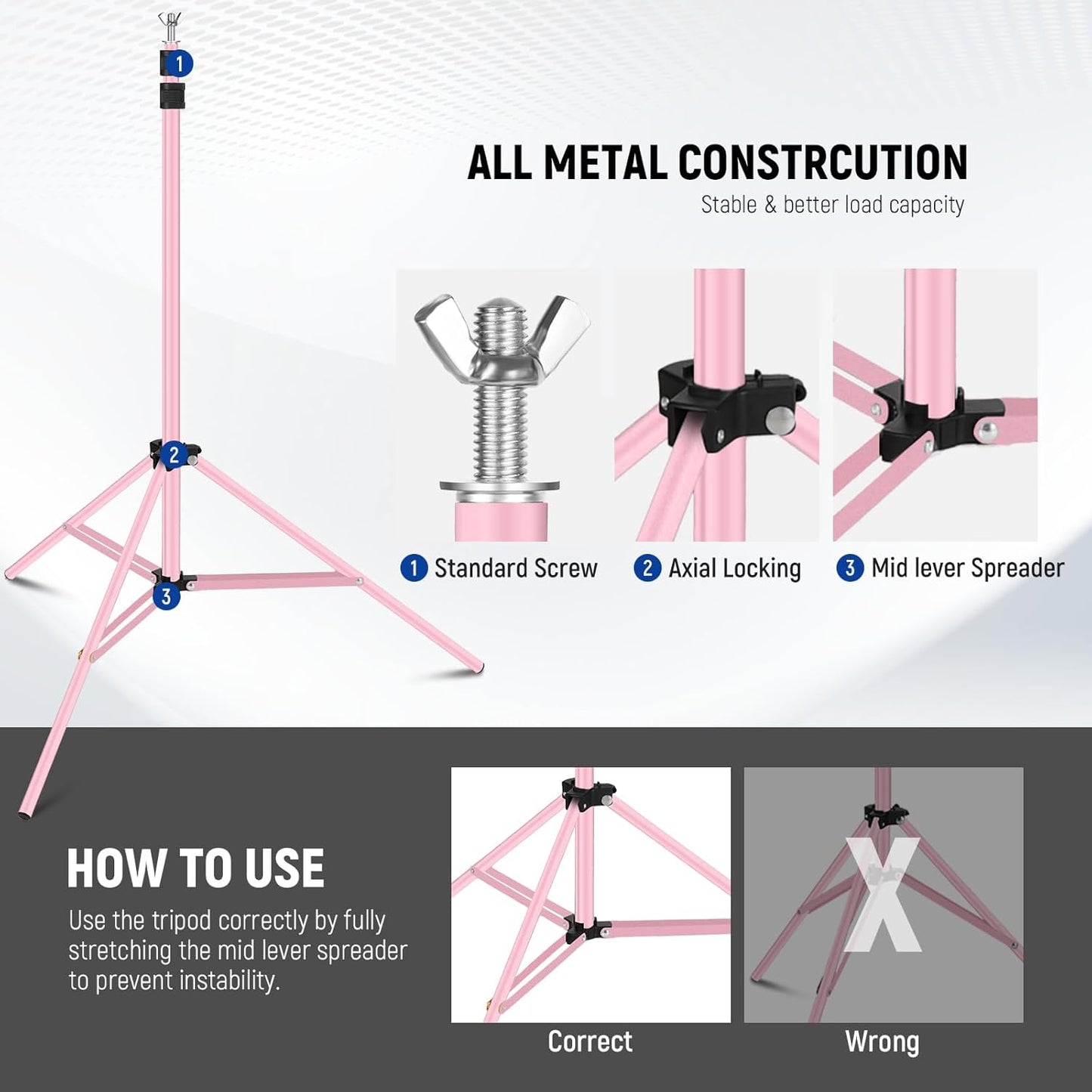 Neewer NK-ST0204: Photo Studio Backdrop Support System - Pink