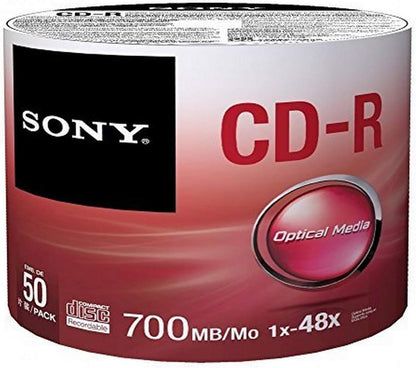 Sony 50CDQ80SP CD-R 700MB 48X Recordable Disc 50-Pack