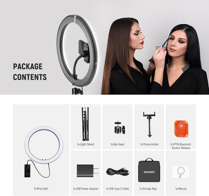 Neewer RH12B 12" Bi-Color LED Ring Light with Stand