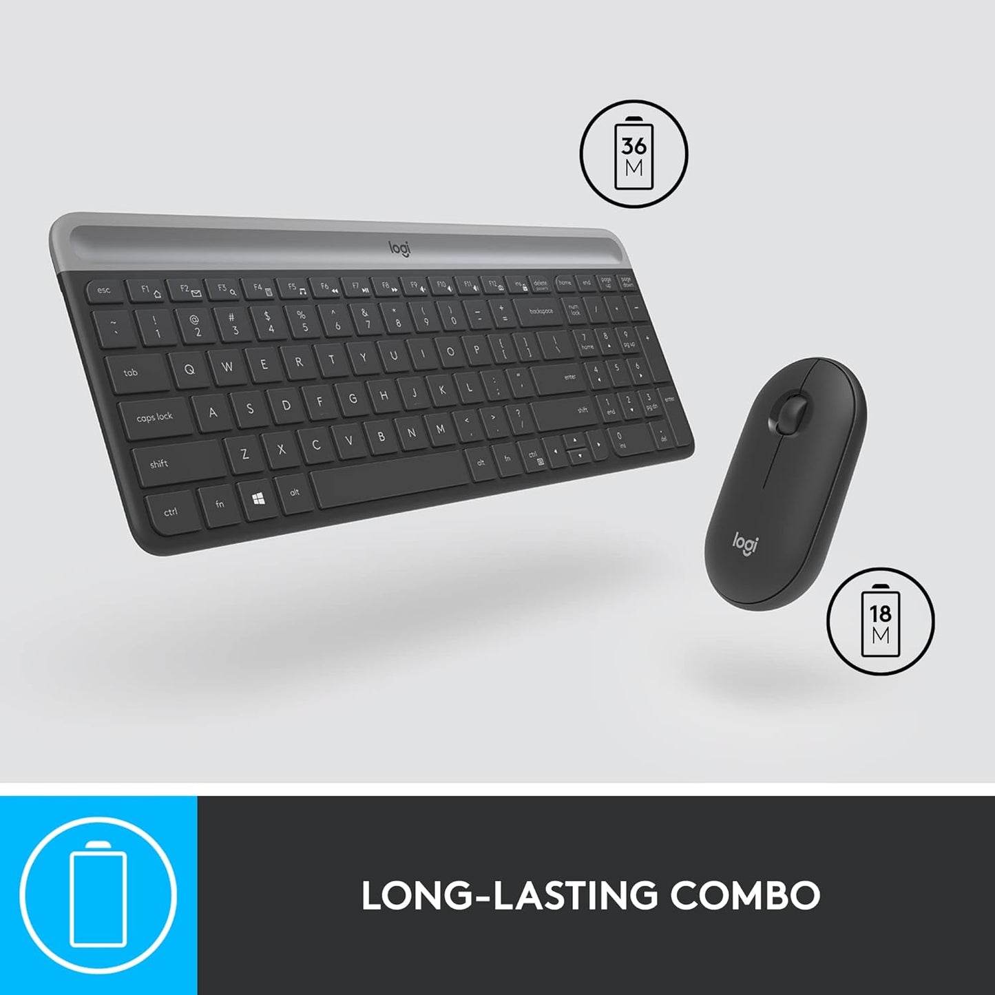 Logitech 920-009437 MK470 Slim Wireless Keyboard Mouse Combo