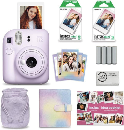 Fujifilm Instax Mini 12 Camera Bundle - Lilac Purple - Holiday Fun