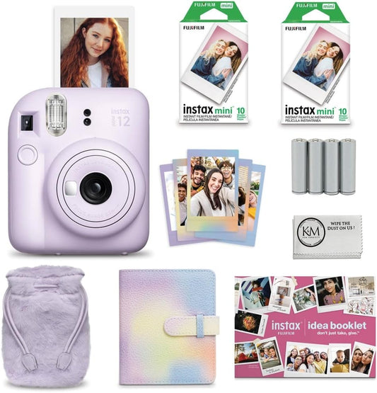 Fujifilm Instax Mini 12 Camera Bundle - Lilac Purple - Holiday Fun