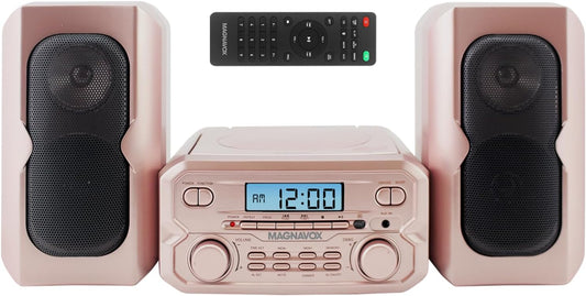 Magnavox MM435M-RG CD Shelf System Bluetooth Rose Gold