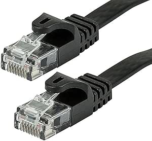 Monoprice 140884 Cat6 Flat Ethernet Cable 7ft Black — main product image
