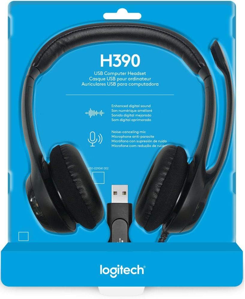 Logitech 981-000014 ClearChat Comfort USB Headset H390 (Renewed)