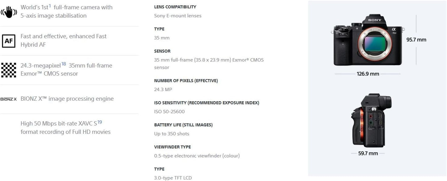 Sony ILCE7M2/B Alpha 7 II Full-Frame Mirrorless Camera