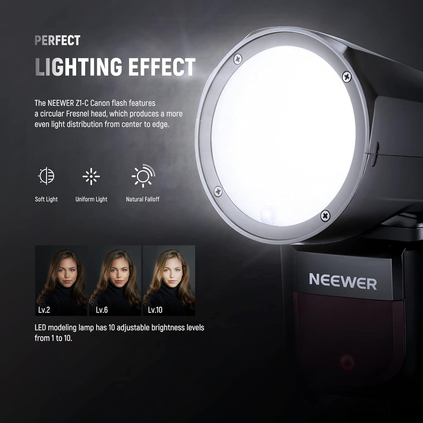 Neewer Z1-C TTL Round Head Flash for Canon