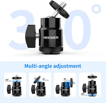 Neewer ST17 Mini Ball Head Cold Shoe Mount 2-Pack