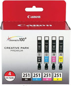 Canon 6497B001 PGI-250 CLI-251 Color Ink Tank 5-Pack
