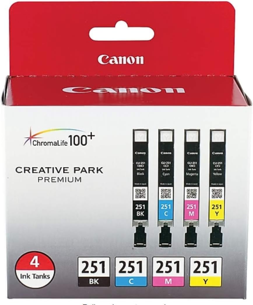 Canon 6497B001 PGI-250 CLI-251 Color Ink Tank 5-Pack