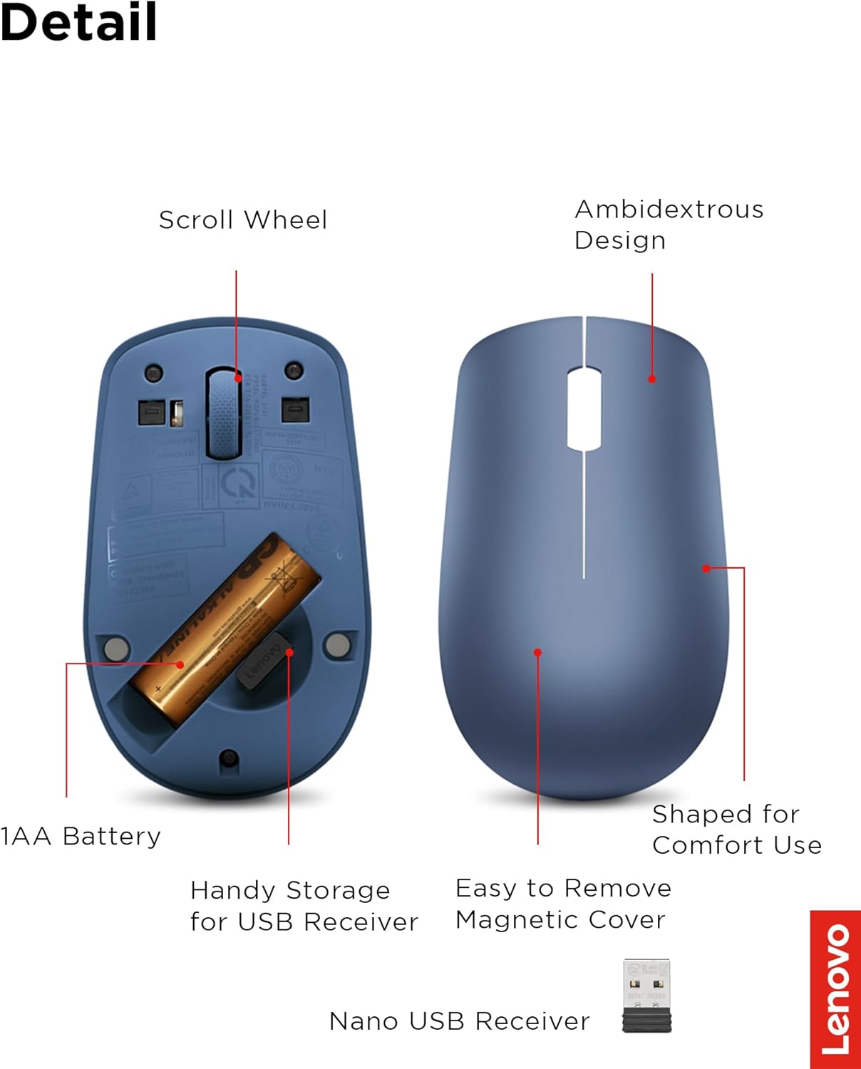 Lenovo 530MOUSE Wireless Mouse - Abyss Blue