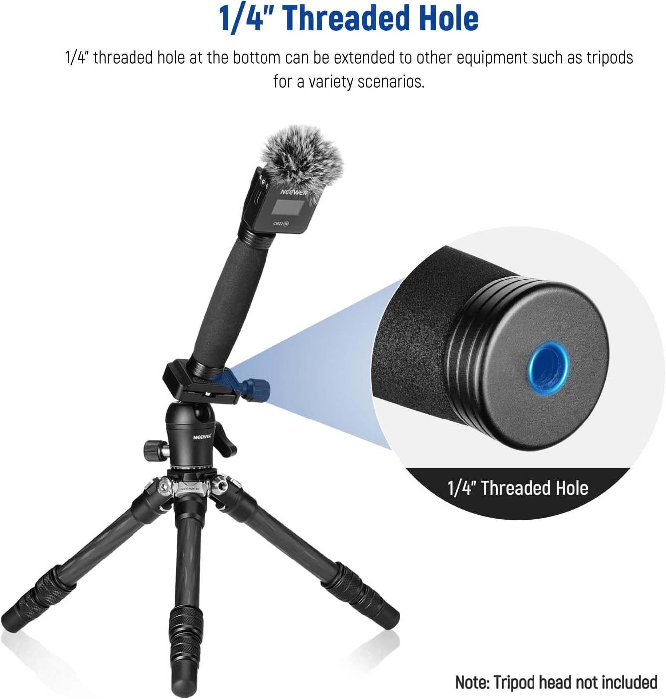 Neewer 21000047 8.7" Telescoping Interview Mic Handle