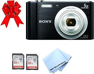 Sony SNY-W800-DSCW800/B 20.1 MP Digital Camera + 2X 32GB