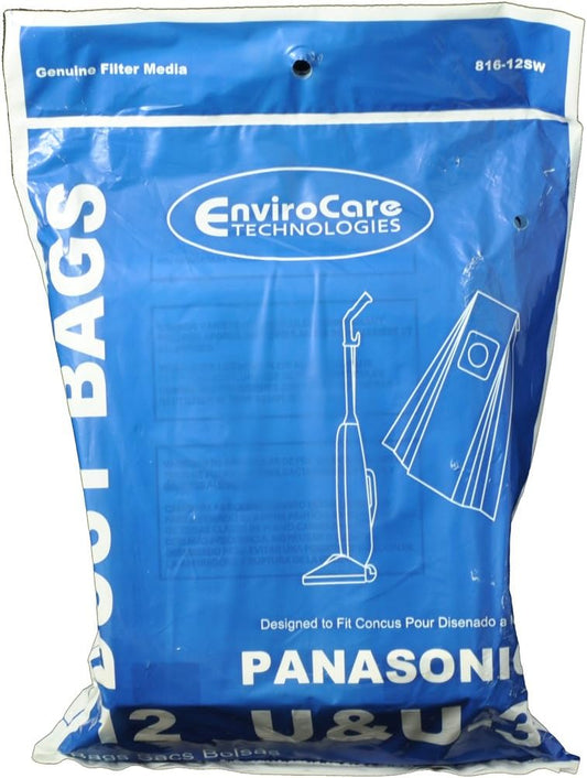 Panasonic 816-12SW Type U Vacuum Cleaner Bags (12-Pack)