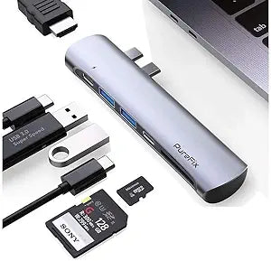 Monoprice 139983 USB-C 7-in-1 Adapter Dongle MacBook