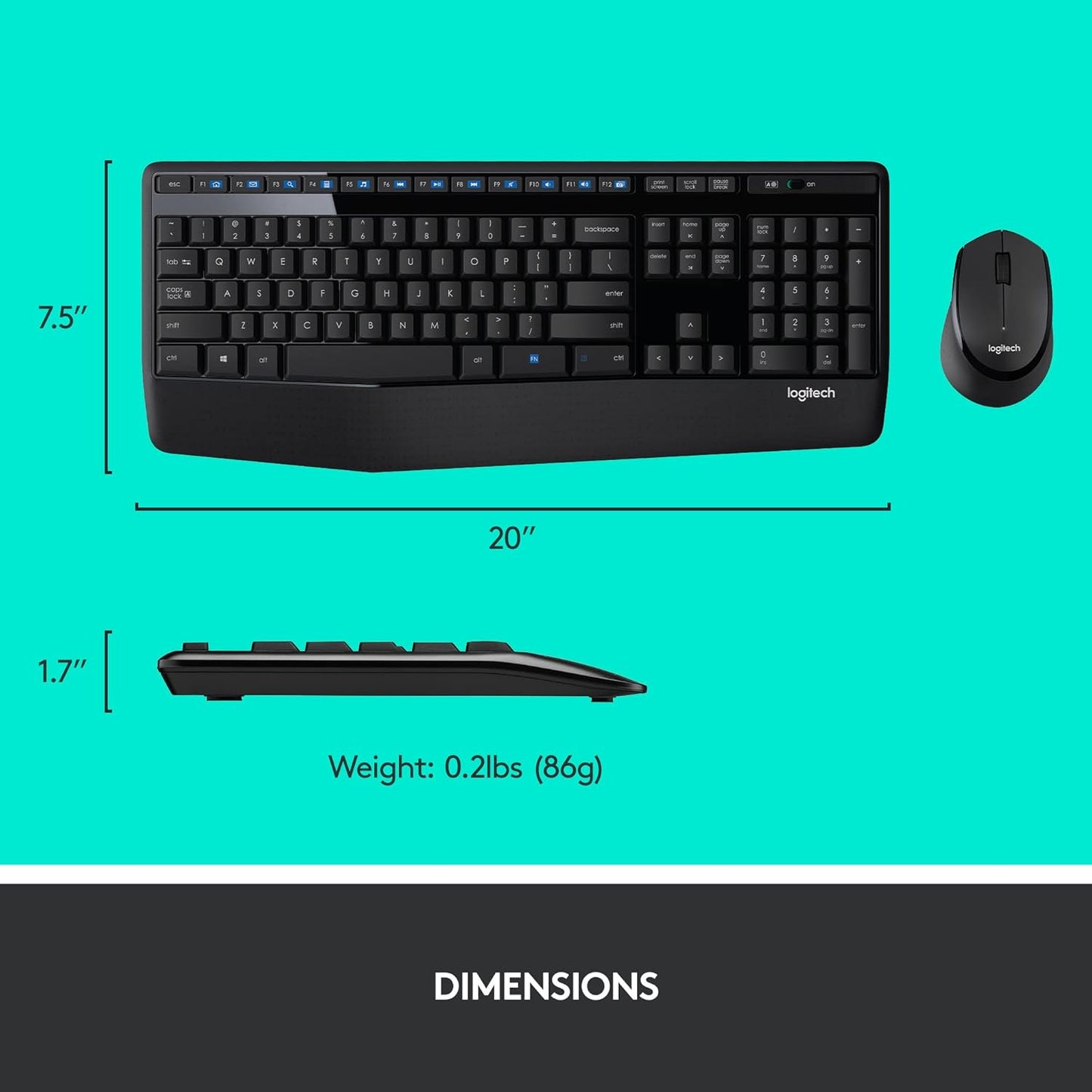 Logitech MK345 Wireless Keyboard and Mouse Renewed Combo