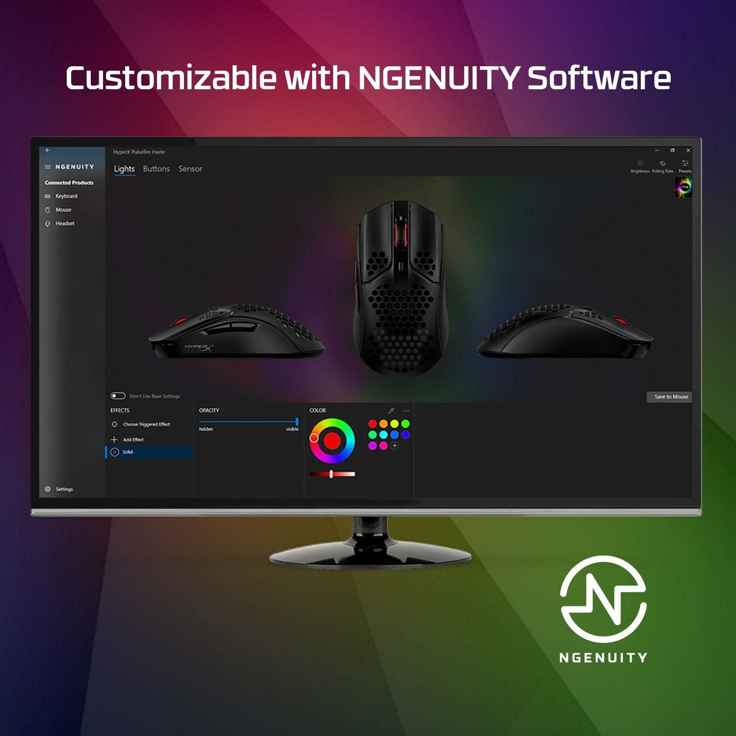 HyperX HMSH1-A-BK/G Pulsefire Haste Lightweight Gaming Mouse