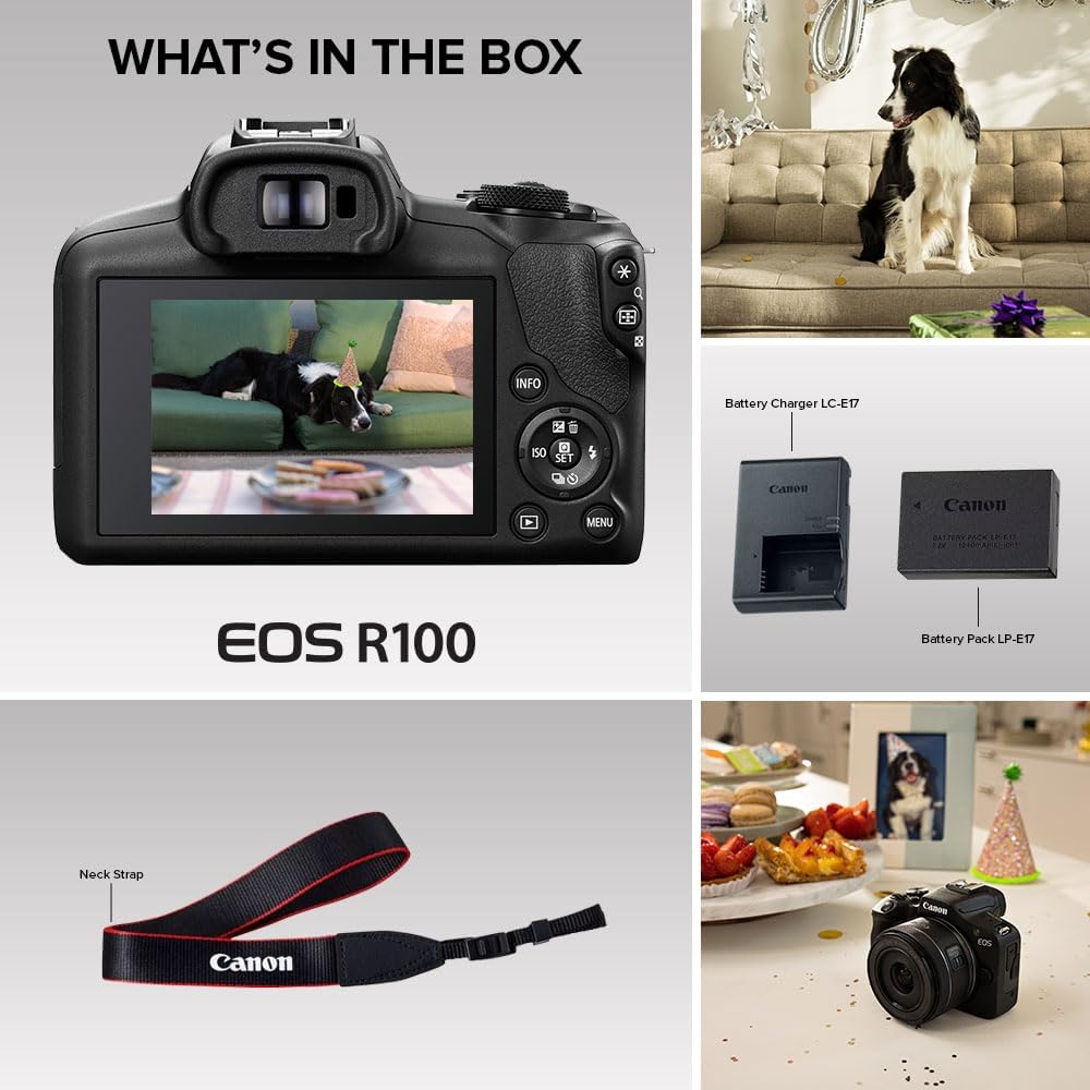 Canon 6052C002 EOS R100 Mirrorless Camera 4K Video