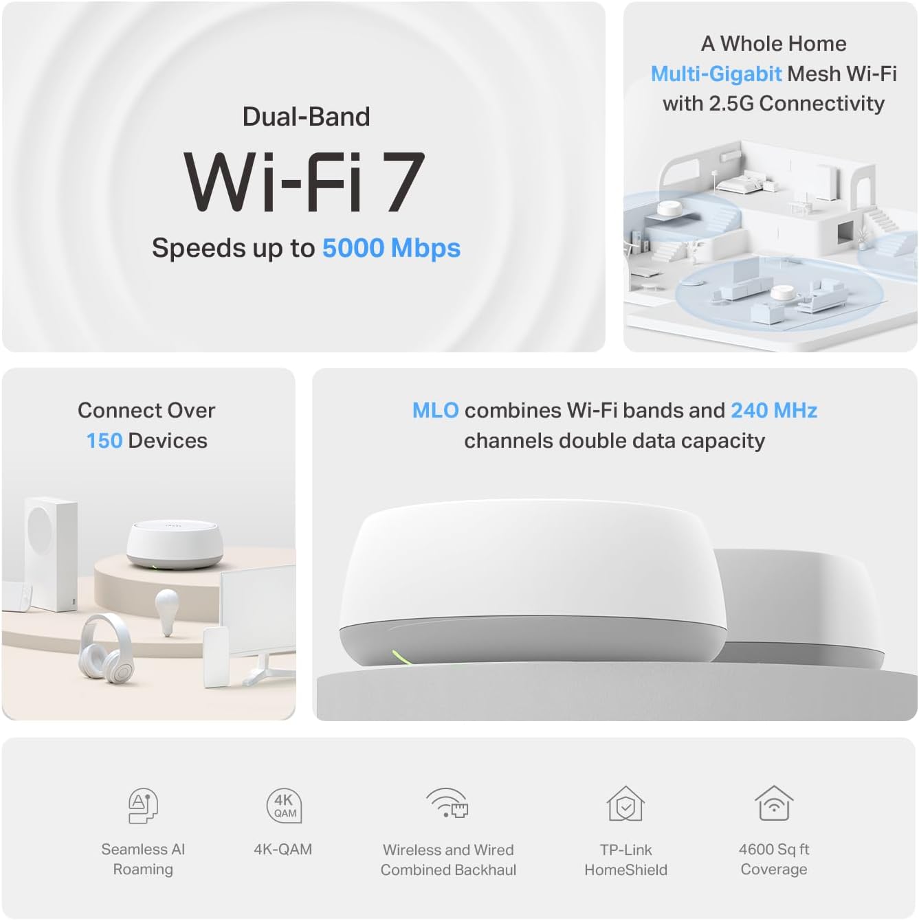 TP-Link Deco BE25(2-Pack) BE5000 WiFi 7 Mesh System