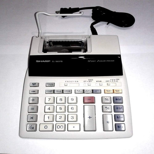Sharp El-1801piii 12-Digit 2-Color Printing Calculator