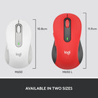 Logitech Signature M650 L Wireless Mouse - Classic Red (Renewed)