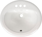 MSI AMZ-PTSNK-0025 White Oval Porcelain Vanity Sink
