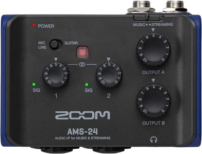 Zoom AMS-24 USB Audio Interface for Recording and Streaming