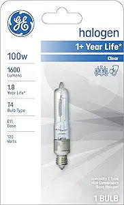 GE Halogen T4 100W Light Bulb Candelabra Base